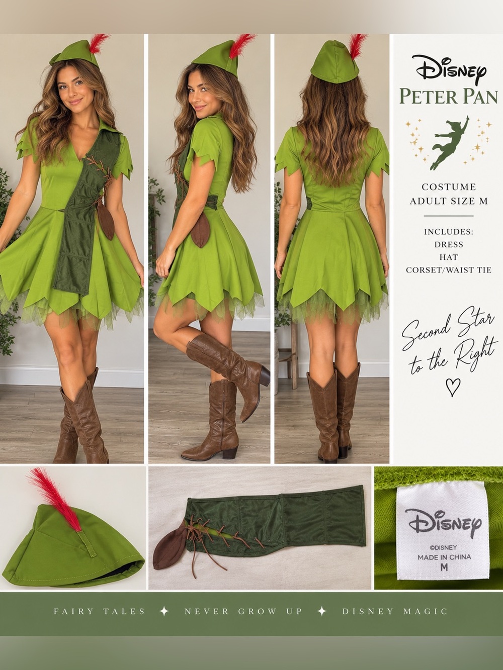 Disney Peter Pan Adult Womens Costume medium